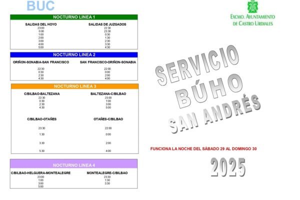 Servicio BUHO - San Andrés 2025